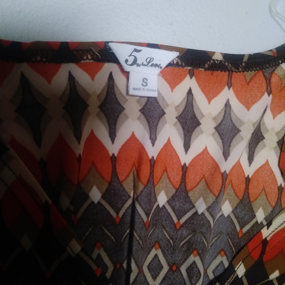 Brown and Orange Maxi Dress - Picture 3 of 5